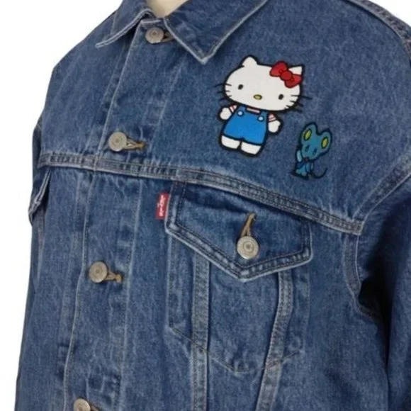 NWT LEVI'S X HELLO KITTY DAD TRUCKER JACKET